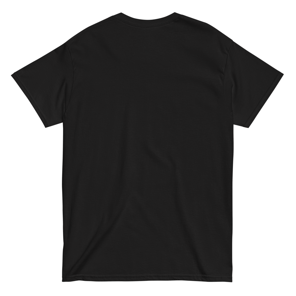 Black shirt, back side