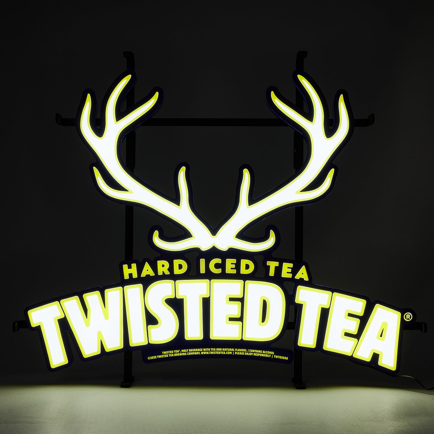 Antler LED sign with HARD ICED TEA TWISTED TEA lit below