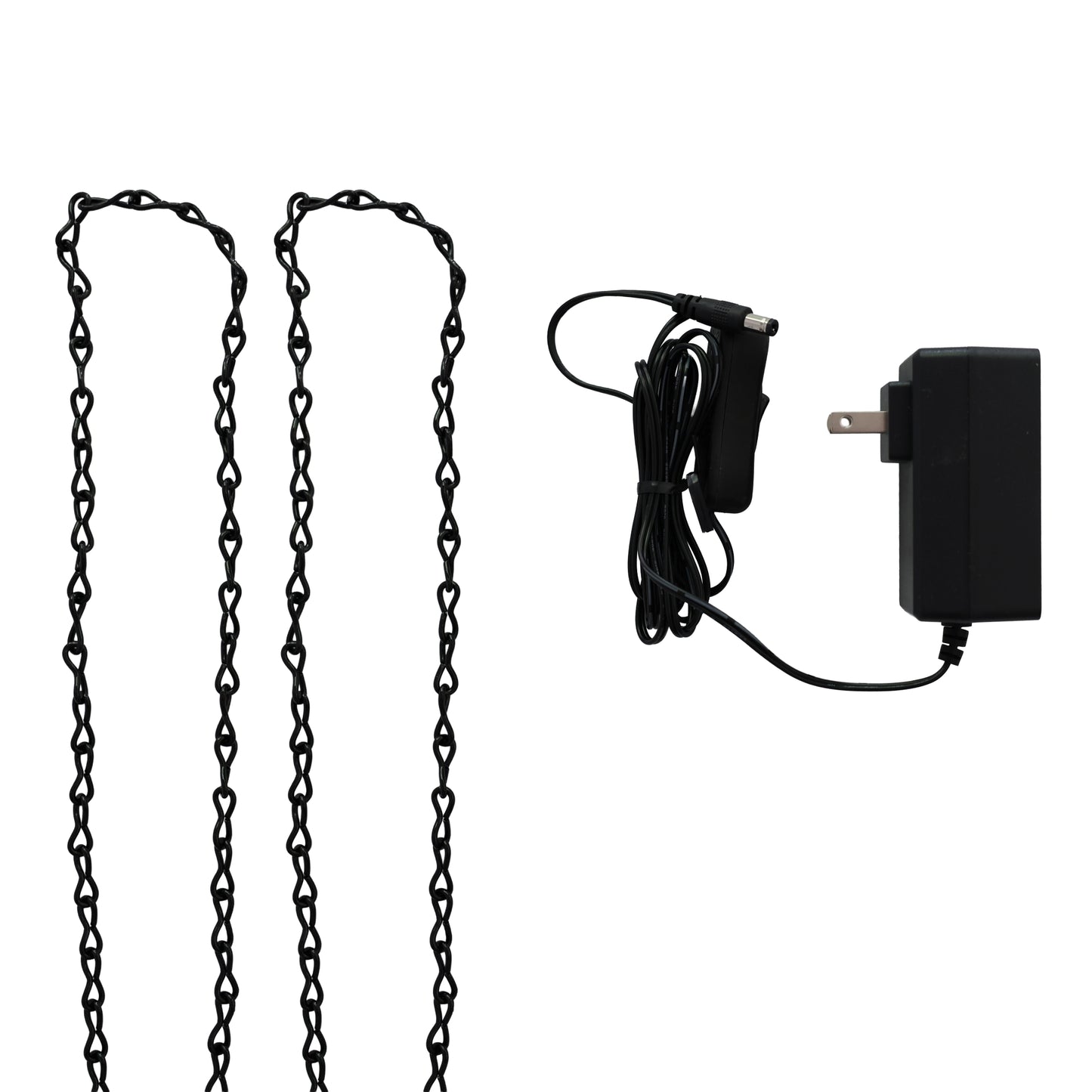 Black metal chains and charging cord for Twisted Tea LED light