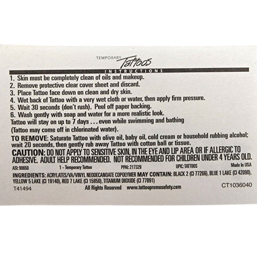 Temporary tattoo instructions 