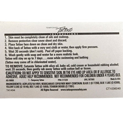 Temporary tattoo instructions 