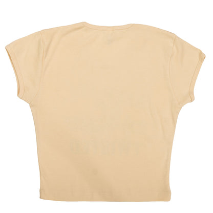Beige crop top on a white background
