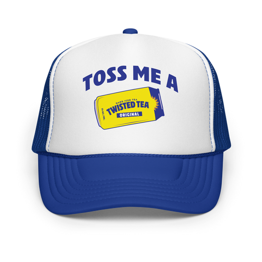 Toss Me A Tea White Foam Trucker Hat